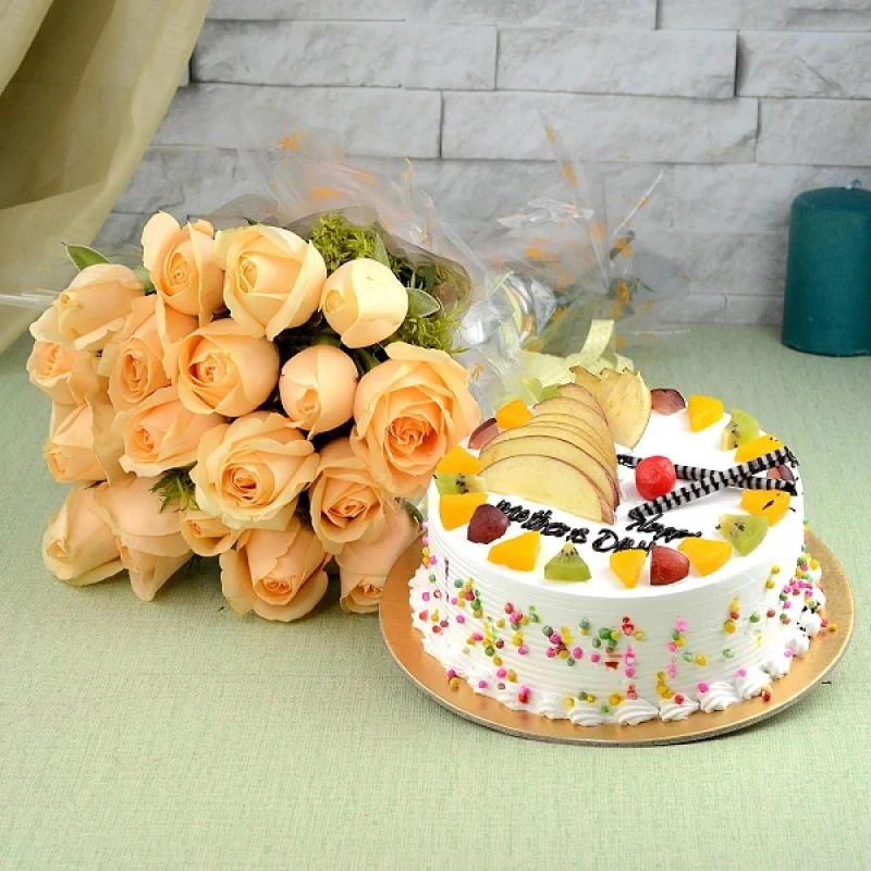 Fruit Cake And Roses