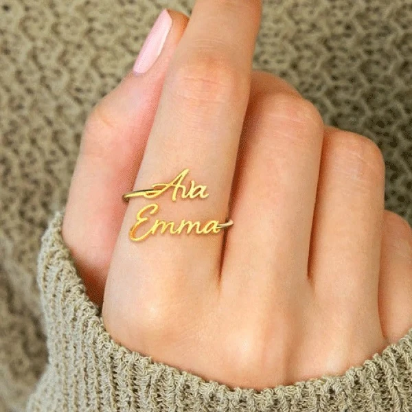 Couple Personlised Ring | 18k Gold Plated