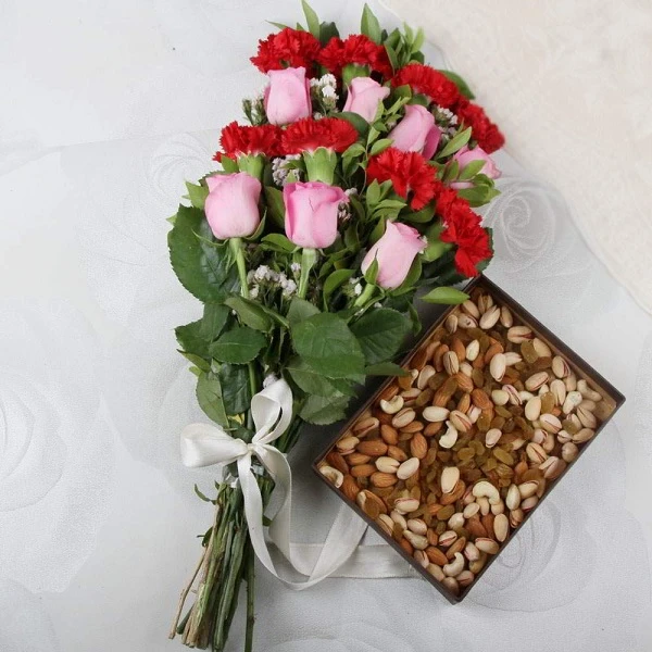 Mix Dry Fruits And Flowers