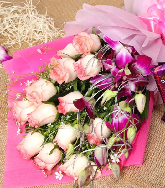 Roses With Chocolates And Teddy