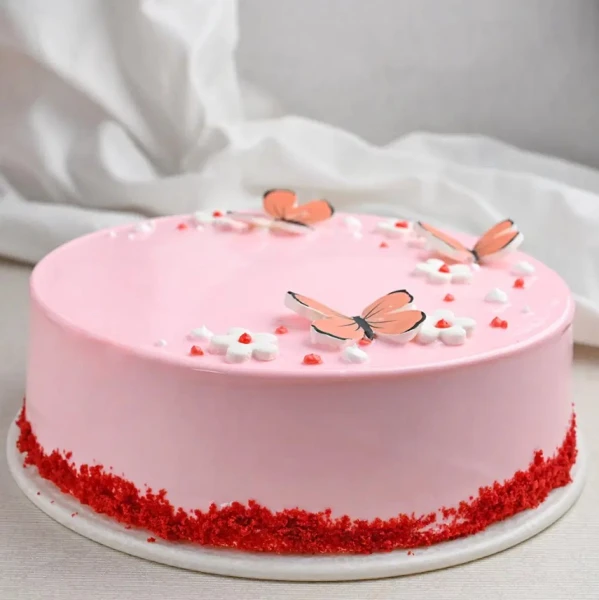 Butterfly Blossom Red Velvet Cake