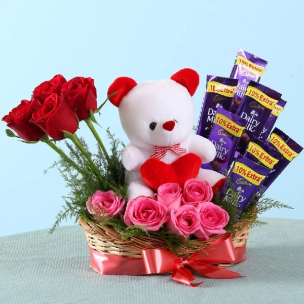 Romantic Mixed Roses Chocolate Surprise
