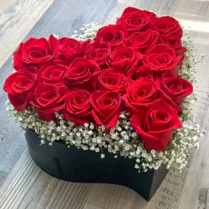 Roses In Heart Shape Box