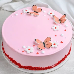 Butterfly Blossom Red Velvet Cake