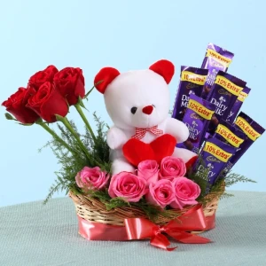 Romantic Mixed Roses Chocolate Surprise